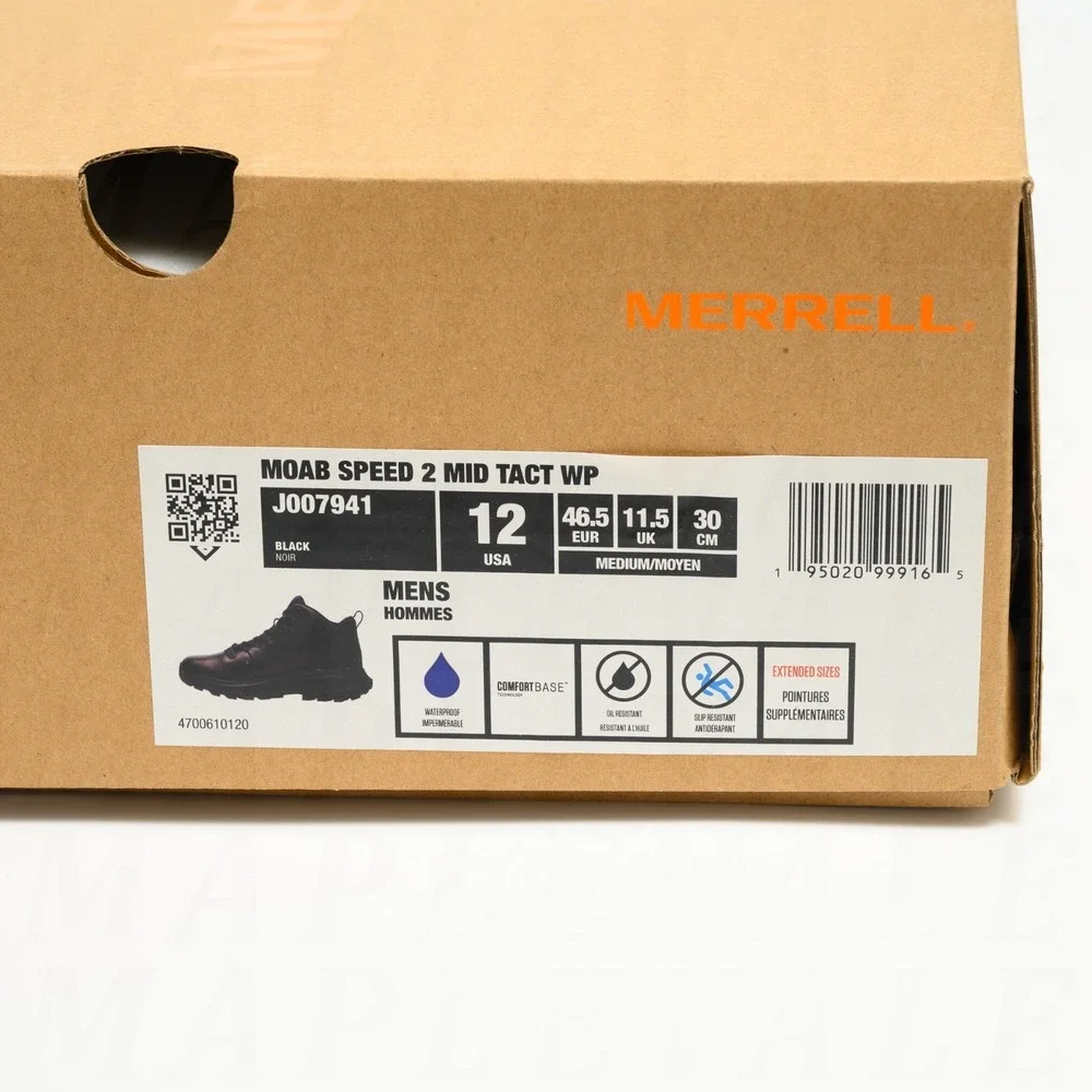 Merrell Moab Speed 2 Mid Waterproof Tactical Work Boot Men's Sz 12 Black J007941